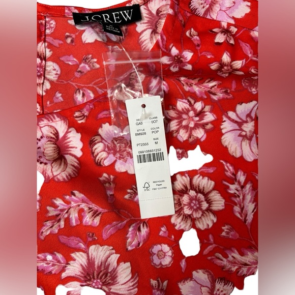 NWT J. Crew Winter garden top in poppy fields Blouse - Picture 3 of 9